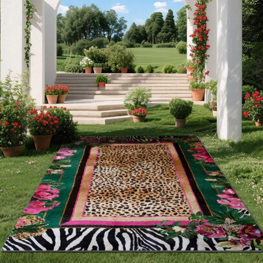 Leopard And Zebra Print 2D Printed Rug | Versatile Home And Commercial Decor, Suitable For Indoor And Outdoor Use,Home Decor/Carpets, Floor Mats & Protectors/Carpets/Rugs & Carpets/Carpet Padding & Grippers All-Season Breathable Blanket